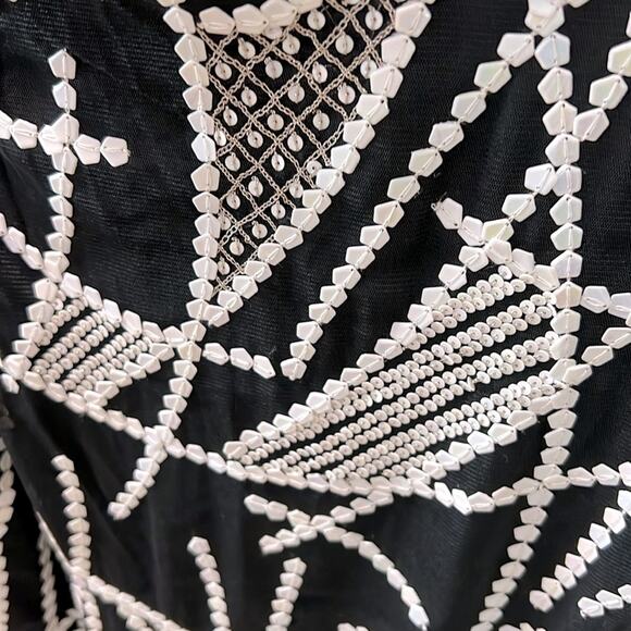 NWT! $300+ JAY GODFREY / REVOLVE black dress silver white sequins one sh… - Picture 6 of 8